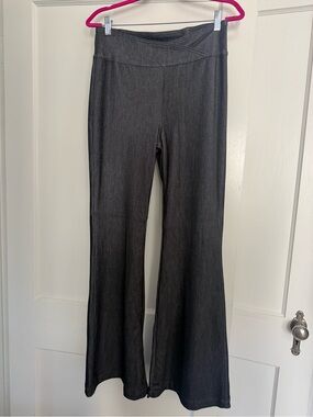HALARA Dark Gray Flare Wide Leg Jeans